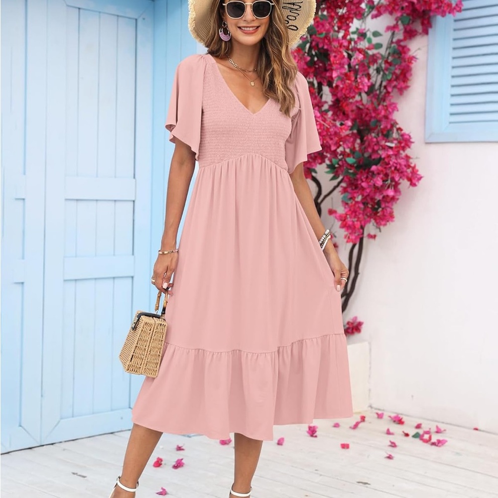 Light Pink Midi Dress